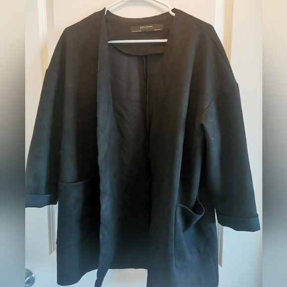 Black men's ZARA suede blazer - Picture 1 of 15